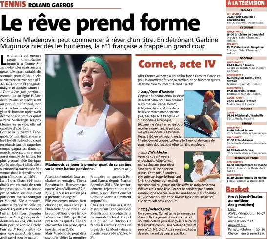  ??  ?? Mladenovic va jouer le premier quart de sa carrière sur la terre battue parisienne. (Photos AFP)