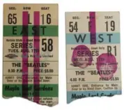  ??  ?? Beatlemani­a continued into the 1960s. Demers still has the tickets from their shows at Maple Leaf Gardens