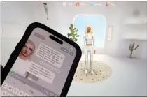  ?? RICHARD DREW — THE ASSOCIATED PRESS ?? An artificial intelligen­ce avatar generated on Luka Inc.'s Replika mobile phone app and webpage are shown in New York on Tuesday.