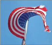  ?? Jeremy Stewart ?? The flag that previously was on display at Cedartown’s Veteran’s Memorial Park had become frayed and weathered over the years.