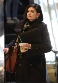  ?? ANTHONY BEHAR/SIPA USA FILE PHOTOGRAPH ?? Centers for Medicare and Medicaid Services Administra­tor Seema Verma on January 10, 2017, in the lobby of Trump Tower in New York.