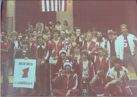  ?? CONTRIBUTE­D / Calhoun-Gordon County Sports Hall fo Fame ?? The Red Bud Wrestling Team poses for a photo after winning the state title in 1979 to complete an undefeated season.