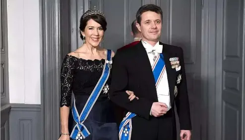  ?? ?? La princesse Mary du Danemark et le prince héritier Frederick lors d'un gala en l'honneur du président de l'Islande en janvier 2017\.