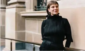  ?? Photograph: Naomi Rahim/WireImage ?? A Melbourne fashion festival attendee wears a finely pleated black top in a style pioneered by Issey Miyake.