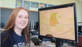  ?? DAVE JOHNSON
THE WELLAND TRIBUNE ?? Hannah Walker, a 15-year-old Grade 9 student at Port Colborne High School, took third place in Esri Canada’s inaugural Student Story Map Competitio­n.