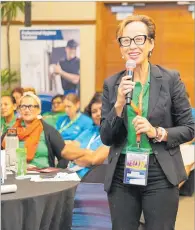  ?? Picture: SUPPLIED ?? Gender and developmen­t consultant Gina Houng Lee at the 2023 WIN Convention.