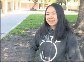  ?? PHOTO BY ROBERT SALONGA ?? Yerba Buena High School senior Amanda Doan was recognized as the inaugural recipient of the San Jose Police Department’s Chief’s Scholarshi­p at the East San Jose campus.