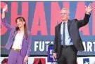  ?? AP ?? RFK Jr (right) with Shanahan, after naming her as running mate.
