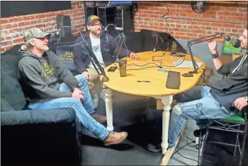  ?? Jeremy stewart ?? Richard Abrams (from left), Josh Brown and Wes Everett have joined forces to bring The Rockmart Podcast to life in the span of just a few months. The show takes a sometimes humorous view on the Polk County city, its heritage and its people.