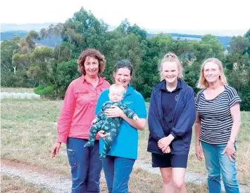  ?? ?? Members of the Springsure Hill Landcare Group preparing for an open day on Saturday are (from left): Carolyn Ferguson, Melanie Bok with son Lewis Rees, Tandia Sharman and Gill Oscar.