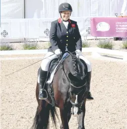  ??  ?? Julie Payne saves the day for Britain, riding Athene Lindebjerg to 78%