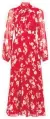  ??  ?? V by Very red floral pleated skirt midi dress, £52 (was £70)