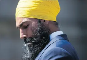  ?? DARRYL DYCK / THE CANADIAN PRESS ?? NDP Leader Jagmeet Singh will run for a seat in Parliament in a byelection in B.C.’s Burnaby South riding.