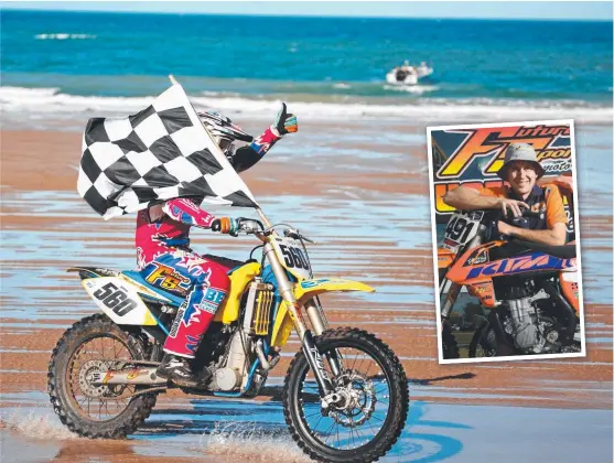  ?? TOO GOOD: Townsville’s Damien Koppe celebrates after scoring his third successive King of the Beach win at Grasstree Beach near Mackay. ??