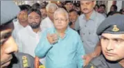  ?? PARWAZ KHAN/HT ?? RJD President Lalu Prasad at a special CBI court in connection of a fodder scam case in Ranchi on Thursday.