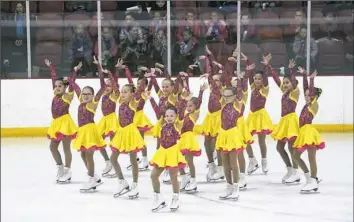  ?? Jessica Phillips ?? Steel City Blades B1-preliminar­y skaters from 2016 season coached by Cari Breed at Robert Morris University Island Sports Center: Julia Baldini, Mia Blakeslee Foley, Kira Bunckle, Nikki Ebner, Eva Hughes, Amelia Keller, Lyndsay Luff, Rena Mastramico,...