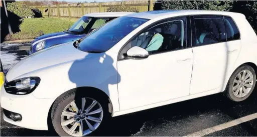  ??  ?? ●●The £11,000 car that was snatched from an MOT testing bay at Halford’s in Rochdale