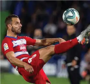  ??  ?? Granada’s Roberto Soldado has played a key role in the club’s recent rise.