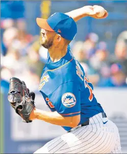  ?? Anthony J. Causi ?? SPRING FLING: Rick Porcello throws one of his 17 pitches during his one-inning spring training debut as a Met on Saturday.