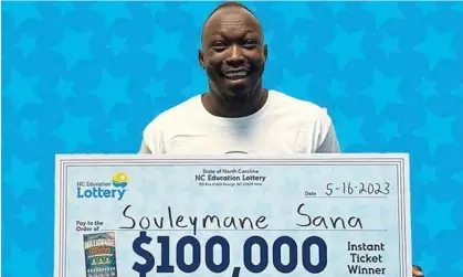  ?? ?? Souleymane Sana wants to use his North Carolina lottery winnings to help build classrooms and a children’s dance center in Mali, his country of origin. Photograph: North Carolina Education Lottery