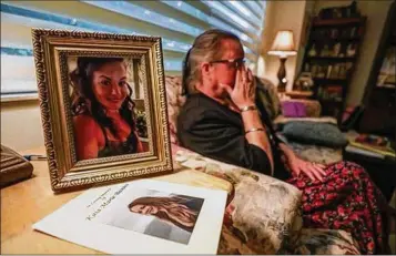  ?? LOLA GOMEZ / DAYTONA BEACH NEWS-JOURNAL ?? Barbara Schaefer wipes away tears as she shares the story of her daughter’s life and premature death. “This child of mine is gone and I can’t bring her back,” she says.