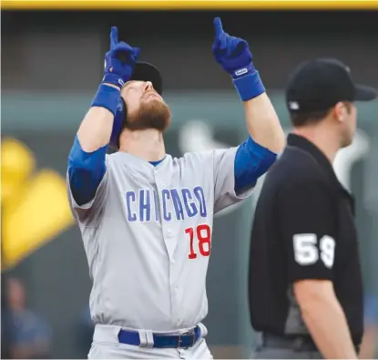  ?? AP ?? Ben Zobrist was held out of the lineup Wednesday against the Royals. Zobrist has soreness at the front of his left hip.