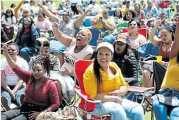  ?? Pictures: MARK ANDREWS ?? Despite the chilly weather, crowds thronged to the 2019 Buyel’ekhaya Pan African Festival at Buffalo Park Cricket Stadium, in East London, on Sunday. Nathi B was one of a star-studded cast, and was given the task of warming up the crowd in the afternoon before the all-nighter really took off.