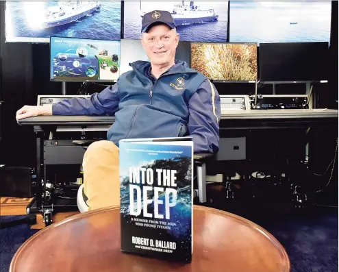  ?? Peter Hvizdak / Hearst Connecticu­t Media ?? Undersea explorer Robert D. Ballard sits in a control room at an undisclose­d, land-bound location in Connecticu­t that is used to connect with his exploratio­n ship, E/V Nautilus, and control his submersibl­es when not on board the ship.