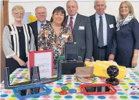  ?? Pictured at Claire House are, from left: Joan and Derek Parkinson, Simone Enefer-Doy, Sam Robinson, Mark and Debbie Matthews. ??