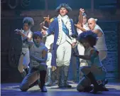  ?? JOAN MARCUS ?? Christophe­r Jackson as George Washington in the Broadway musical Ham
ilton at the Richard Rodgers Theatre.