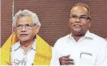  ??  ?? Sitaram Yechury, Balakrishn­an (File photo)