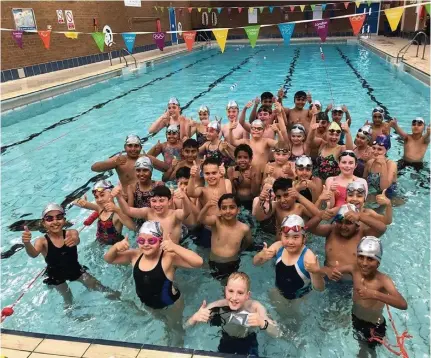  ??  ?? KEEPING AFLOAT: Young swimmers with Leicester Neptune Swimming Club which has received vital funding
