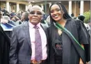  ??  ?? Health minister Aaron Motsoaledi and his daughter, Lethabo, at UCT.