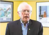  ?? AP ?? Sen. Bernie Sanders, I-VT., livestream­s that he is ending his presidenti­al campaign.