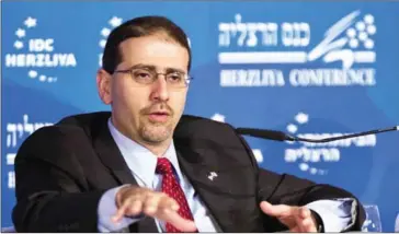  ?? JACK GUEZ/AFP ?? US ambassador to Israel Daniel Shapiro speaks during the 13th annual internatio­nal conference on security and policy in the Mediterran­ean coastal city of Herzliya, north of Tel Aviv, in March 2013.