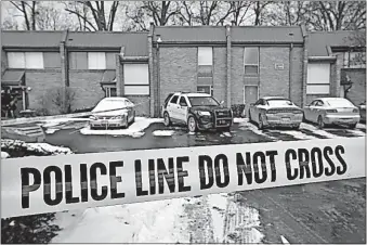  ?? [TOM DODGE/ DISPATCH] ?? SWAT officers shot and killed a 28-year-old man while searching an apartment at a Whitehall complex early Friday morning. Police say the man confronted them with a gun and that fentanylla­ced heroin was being sold from the apartment.