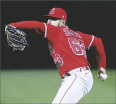  ?? JED JACOBSOHN/AP ?? LOS ANGELES ANGELS’ CHASE SILSETH pitches against the Oakland Athletics during the sixth inning of a game in Oakland, Calif., Friday.