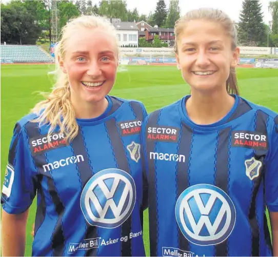  ?? FOTO: STABAEK MEDIA ?? STABAEK: Uraedd-duoen Rebecca Mykland og Silje Bjørneboe signerte for Stabaek mandag. Baerumsklu­bben har fulgt Bjørneboe lenge, og oppdaget Mykland i møtene med Uraedd forrige sesong.