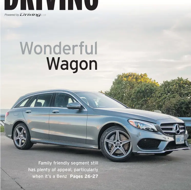  ?? NICK TRAGIANIS/DRIVING.CA ?? The 2018 Mercedes-Benz C300 4Matic Wagon is a far cry from your parents’ wood-panelled station wagon of old.