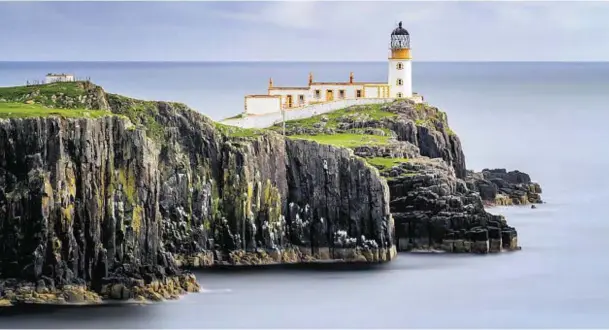  ??  ?? TRICKY OPERATION: Materials for the Neist Point Lighthouse renovation project will have to be conveyed by ship or helicopter because of its remote location