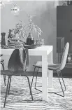  ??  ?? Pair coloured chairs with a white table to add interest to a room.