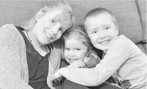  ?? [VERONICA REINER / THE OBSERVER] ?? With a blood drive in the name of their daughter Ella, seen here with mom Kristen and brother Cameron, the Dorschts are looking to reverse a trend in the number of blood donors in Elmira. They’ll be taking part in a blood drive tomorrow (Friday) at Lions Hall.