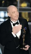  ?? ROBYN BECK/Getty Images ?? J.K. Simmons won the Oscar for best supporting actor for his role in Whiplash.