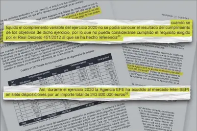  ?? ?? Parte de la documentac­ión aportada por el Tribunal de Cuentas.