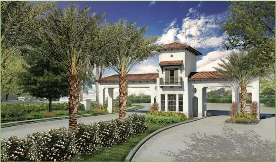  ??  ?? A gated and entirely fenced community, Bonterra is scheduled to include an amenity center designed for all ages.