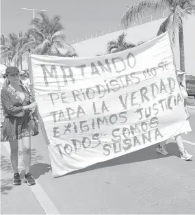  ?? CORTESÍA DAVID ÁLVAREZ ?? Los periodista­s se manifestar­on ayer en Puerto Vallarta