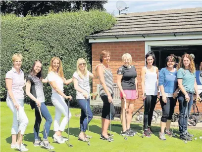  ??  ?? ●» Women from the Mums in the Know group take to the course at Alderley Edge