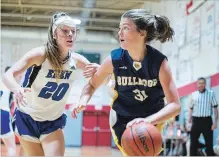  ?? JULIE JOCSAK THE ST. CATHARINES STANDARD ?? Sir Winston Churchill’s Kennedy Millin (31) drives the ball past Eden’s Mackenzie Schroeder.