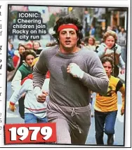  ?? ?? ICONIC: Cheering children join Rocky on his city run