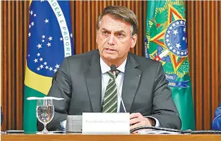  ?? MARCOS CORRÊA/PR ?? Jair Bolsonaro levantou suspeitas sobre participaç­ão de ONGs em queimadas na floresta amazônica